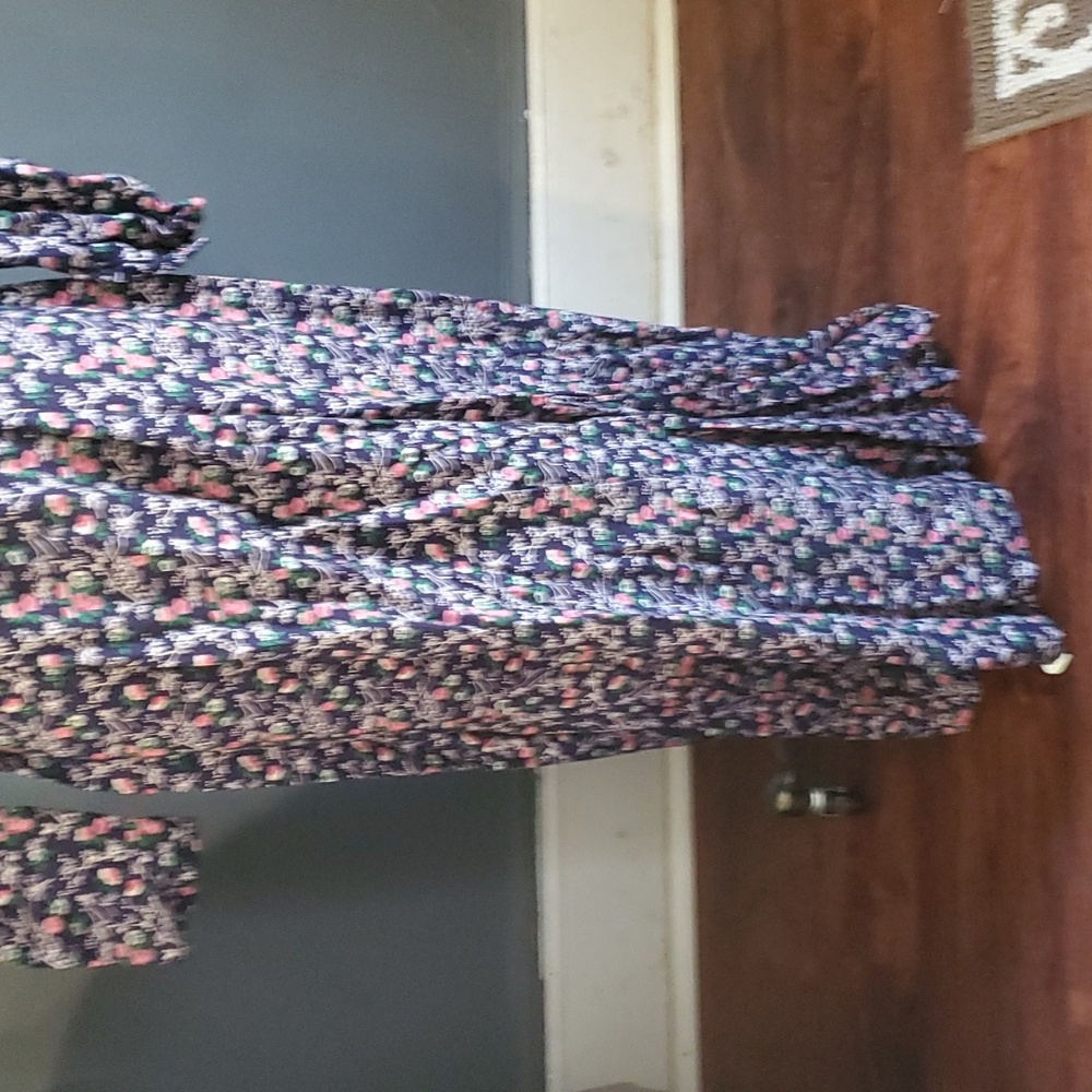 Patty O'neil vintage midi/maxi women's blue floral dress size 14 - Picture 4 of 17